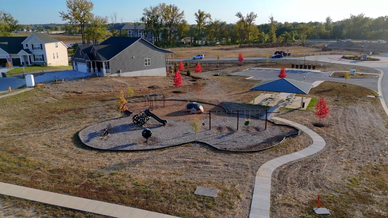 Aerial view of the playground at Cottleville Trails, Cottleville MO